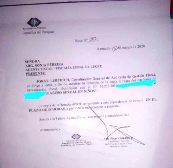 Emplazan a la fiscal Sonia Pereira a informar acerca de la investigación sobre abuso •
