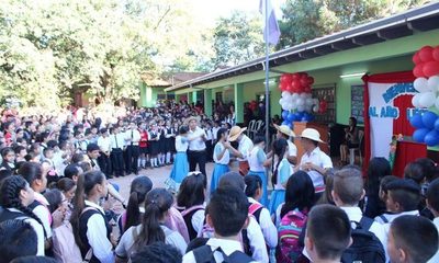 Con emotivo acto, inauguran mejoras en escuela  Santo Domingo Guzmán de Franco