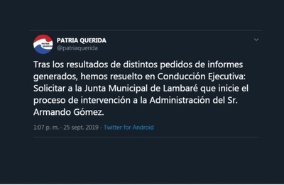 PPQ pedirá a la Junta Municipal de Lambaré que inicie proceso de intervención de la administración Gómez | Lambaré Informativo