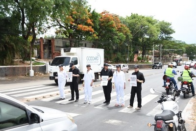 Agencia Nacional de Tránsito y Seguridad Vial realiza Campaña de Seguridad Vial enfocada en peatones | Lambaré Informativo