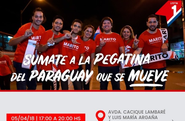 Jóvenes colorados realizan pegatina en Cacique y Luis Argaña | Lambaré Informativo