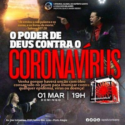 Investigan iglesia que anunciaba “inmunización” contra coronavirus en Brasil