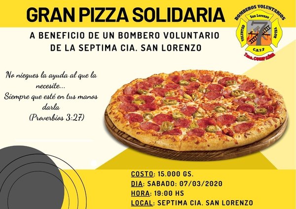 Pizza Solidaria a favor de un bombero voluntario | San Lorenzo Py