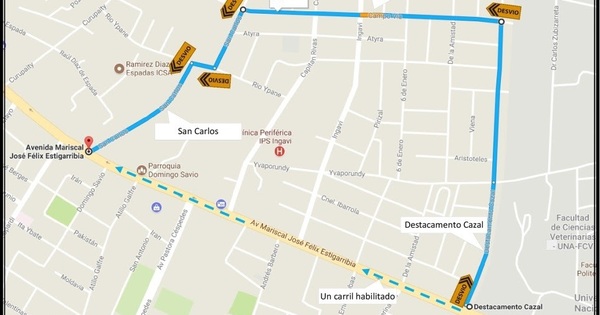 Metrobús: habilitarán nuevamente el tramo clausurado sobre ruta Mcal. Estigarribia, desde Agrónomo hasta Pastora