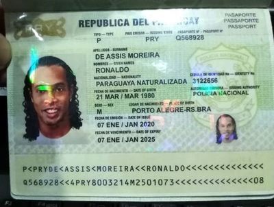 “Ronaldinho” responsabilizó a empresario por documentos falsos - Nacionales - ABC Color
