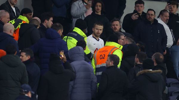 Video: Jugador de Tottenham fue a las gradas a moquetearse con hincha que lo insultó