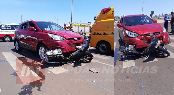 MOTOCICLISTA LESIONADA TRAS COLISIÓN SOBRE MCAL. LOPEZ