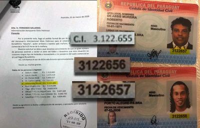 En el escándalo Ronaldinho hay al menos tres cédulas falsas y son correlativas - Nacionales - ABC Color