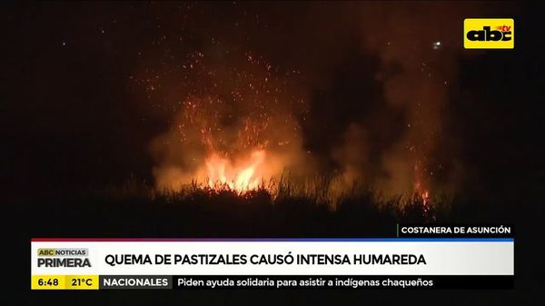 Quema de pastizal causó intensa humareda - ABC Noticias - ABC Color