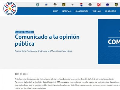 Repudio total de la APF a la violencia contra López