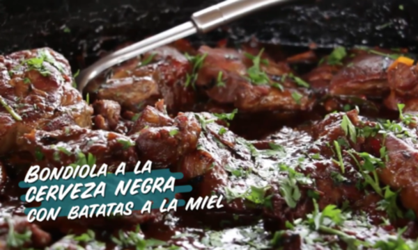» Bondiola a la cerveza negra y batatas a la miel