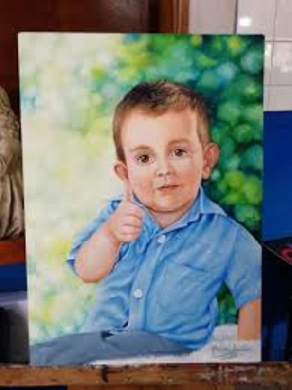 Pintaron retrato de Brunito para el oratorio que se levantó en su casa