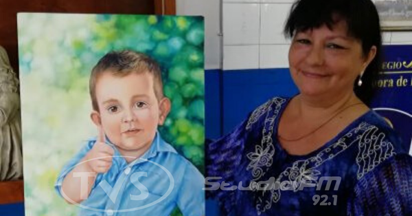 Pintaron retrato de Brunito para el oratorio que se levantó en su casa