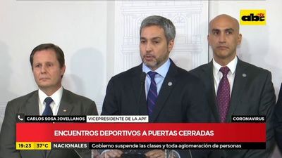 Gobierno suspende actividades: encuentros deportivos a puertas cerradas - ABC Noticias - ABC Color