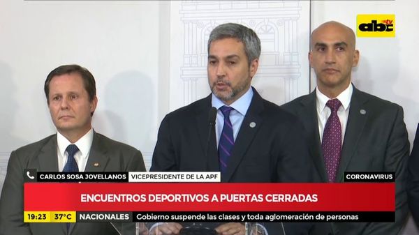 Gobierno suspende actividades: encuentros deportivos a puertas cerradas - ABC Noticias - ABC Color