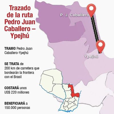 Licitarán ruta de 200 km en la zona fronteriza con Brasil - Economía - ABC Color