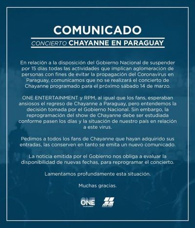 Concierto de Chayanne se suspende y aún no definen nueva fecha