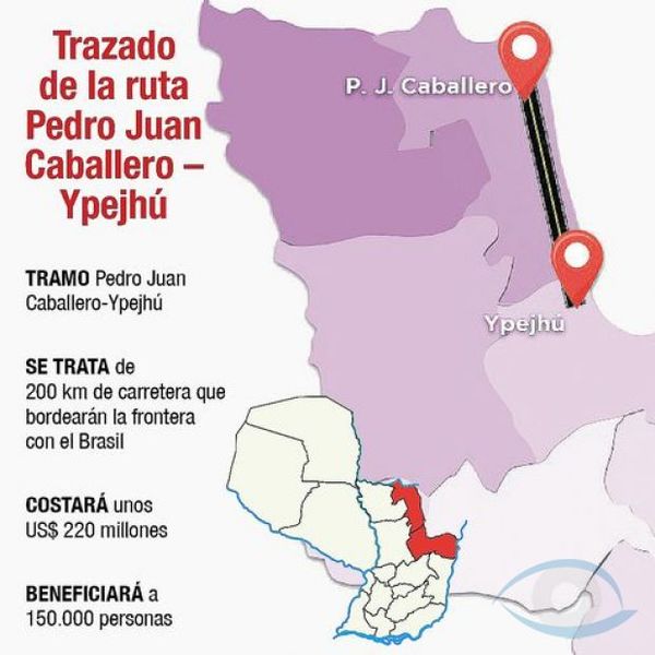 Licitarán ruta PY17; P. J. Caballero - Capitán Bado - Ypejhú