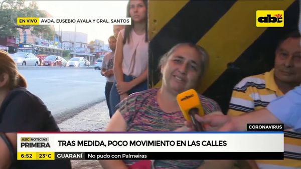 Tras medida, poco movimiento en las calles - ABC Noticias - ABC Color