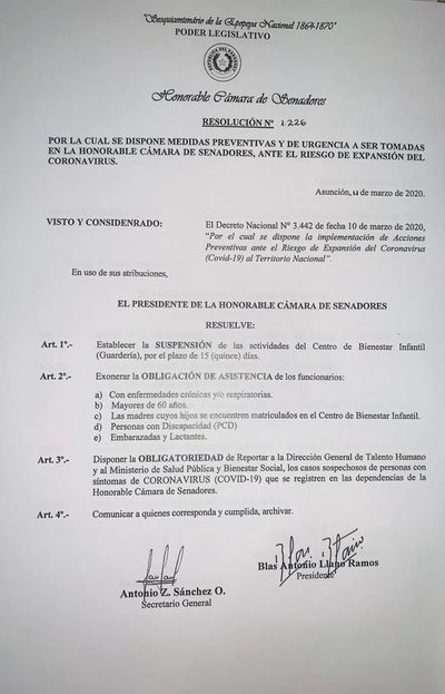 Entes estatales toman medidas para evitar propagación del covid-19 - Nacionales - ABC Color