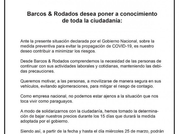 Coronavirus: Petropar también baja el precio del combustible