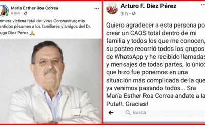 Escrachadora escrachada por "confirmar" primer fallecido por Covid-19