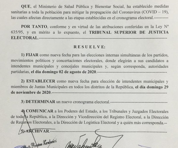 El Coronavirus altera el cronograma electoral