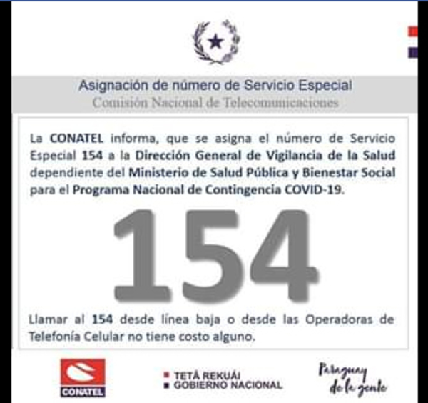 Conatel habilita el 154 para la Dirección de Vigilancia - Noticde.com