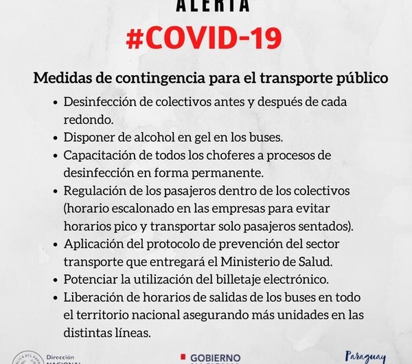 Coronavirus: dispondrán liberación de los horarios de salida de buses