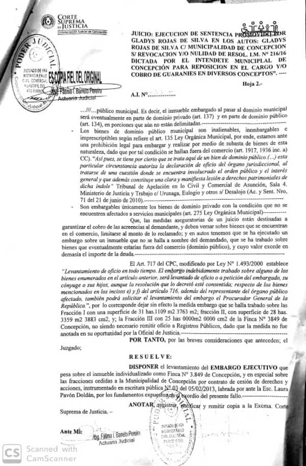 Concepción: Justicia levanta embargo sobre tierras ocupadas por varias familias