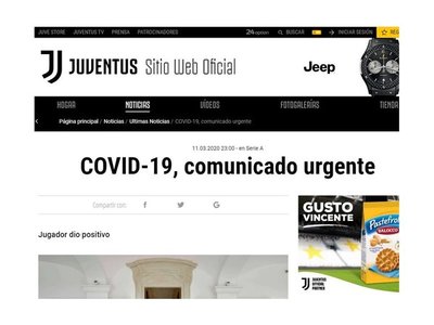 Un jugador de la Juventus da positivo por coronavirus