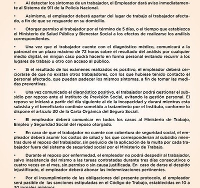 COVID-19: Instan a empresas a respetar reposos de sus funcionarios
