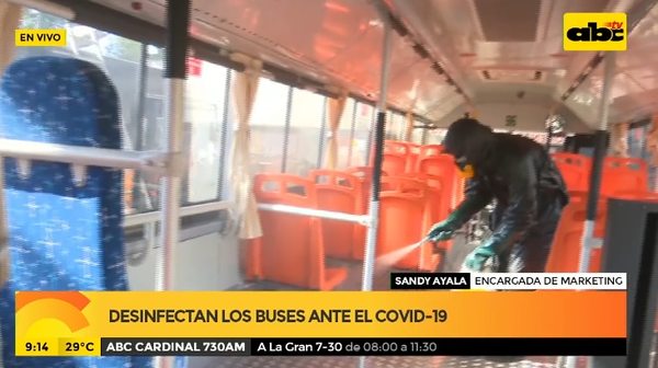 Desinfectan los buses ante el COVID19 - ABC Noticias - ABC Color