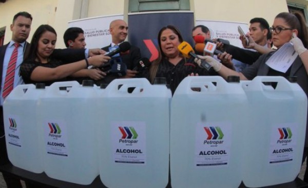 Petropar dona 10.000 L de alcohol para desinfección de superficies