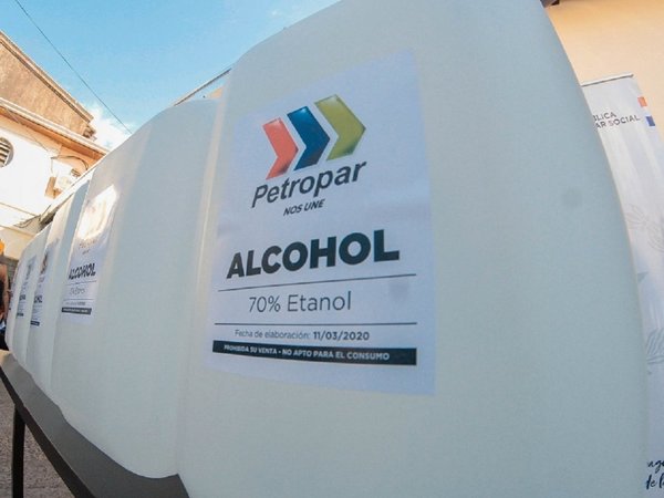 Petropar dona 10.000 litros de alcohol a Salud para evitar Covid-19