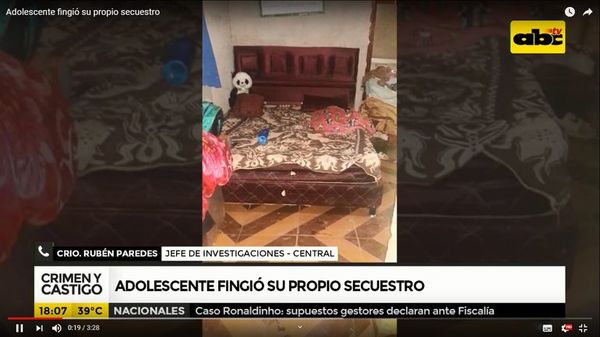 Adolescente fingió su secuestro - Nacionales - ABC Color