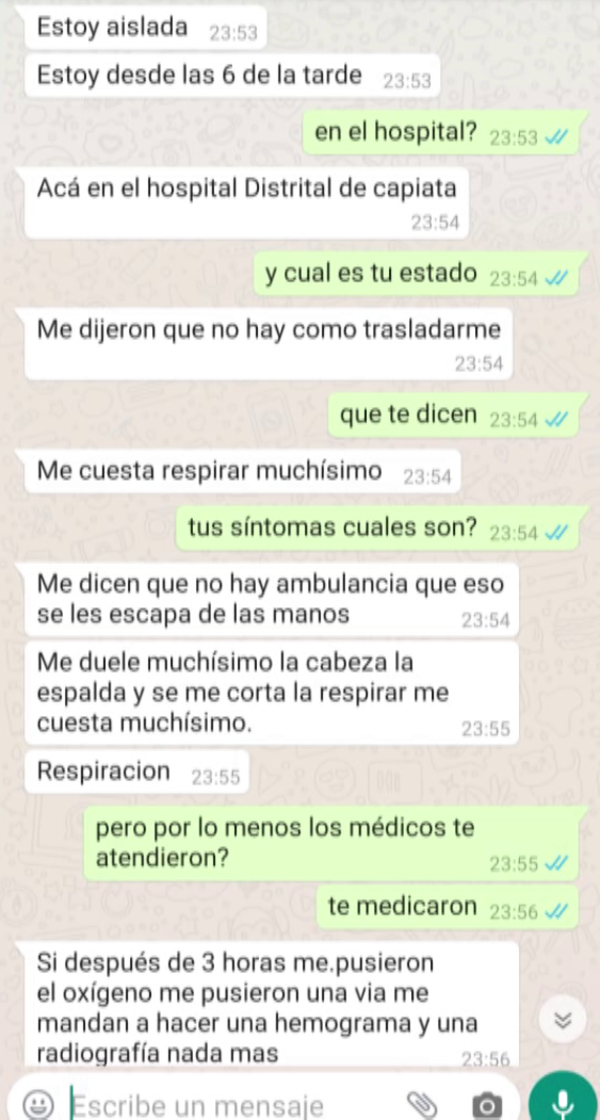 Denuncian falta de ambulancia para trasladar a paciente con problemas respiratorios