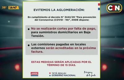 La ANDE no realizará cortes a morosos por estos 15 días - C9N
