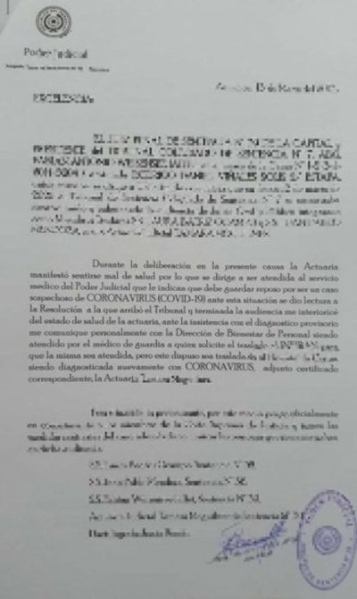 Pedido desesperado de un juez ante caso de coronavirus