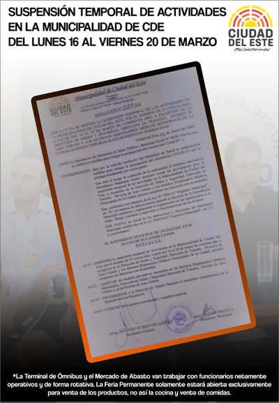 CDE: Paro de actividades hasta el 20 de marzo - Paraguay Informa