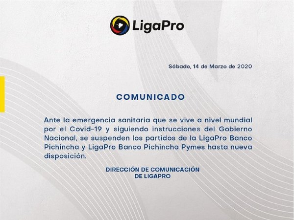 Ecuador suspende su campeonato