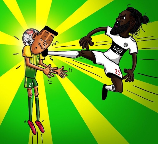 La patada de Adebayor que revive en forma de dibujito