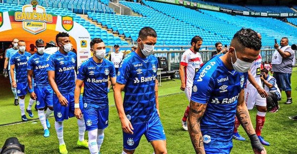 La protesta de jugadores del Gremio por el coronavirus