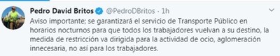 Viceministro garantiza que habrá buses en horario nocturno