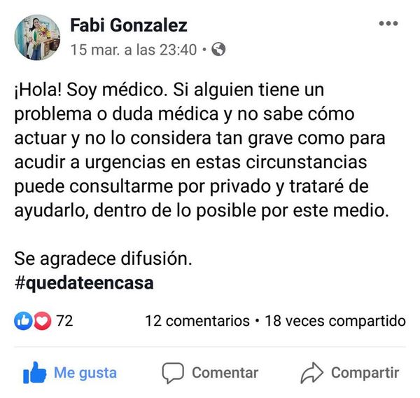Médicos ofrecen consejos y despejan dudas por internet, para que pacientes no salgan de casa - Nacionales - ABC Color