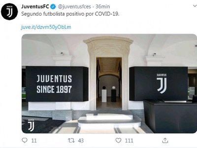 Segundo jugador de la Juventus positivo por coronavirus