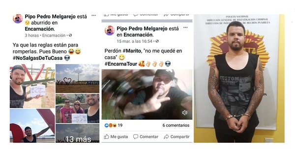 Quiso llamar la atención burlándose de la emergencia sanitaria y terminó preso