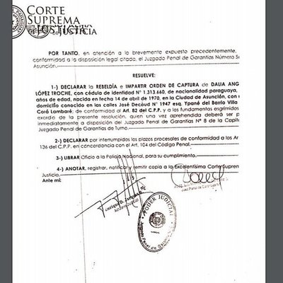 Juez decreta orden de captura para Dalia López - ADN Paraguayo