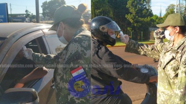 Militares y Policías realizan controles en la línea fronteriza en Pedro Juan