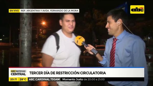 Tercer día de restricción circulatoria - ABC Noticias - ABC Color